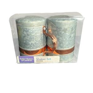 BETTER HOMES & GARDENS GALVANIZED & COPPER SALT & PEPPER SHAKER SET
